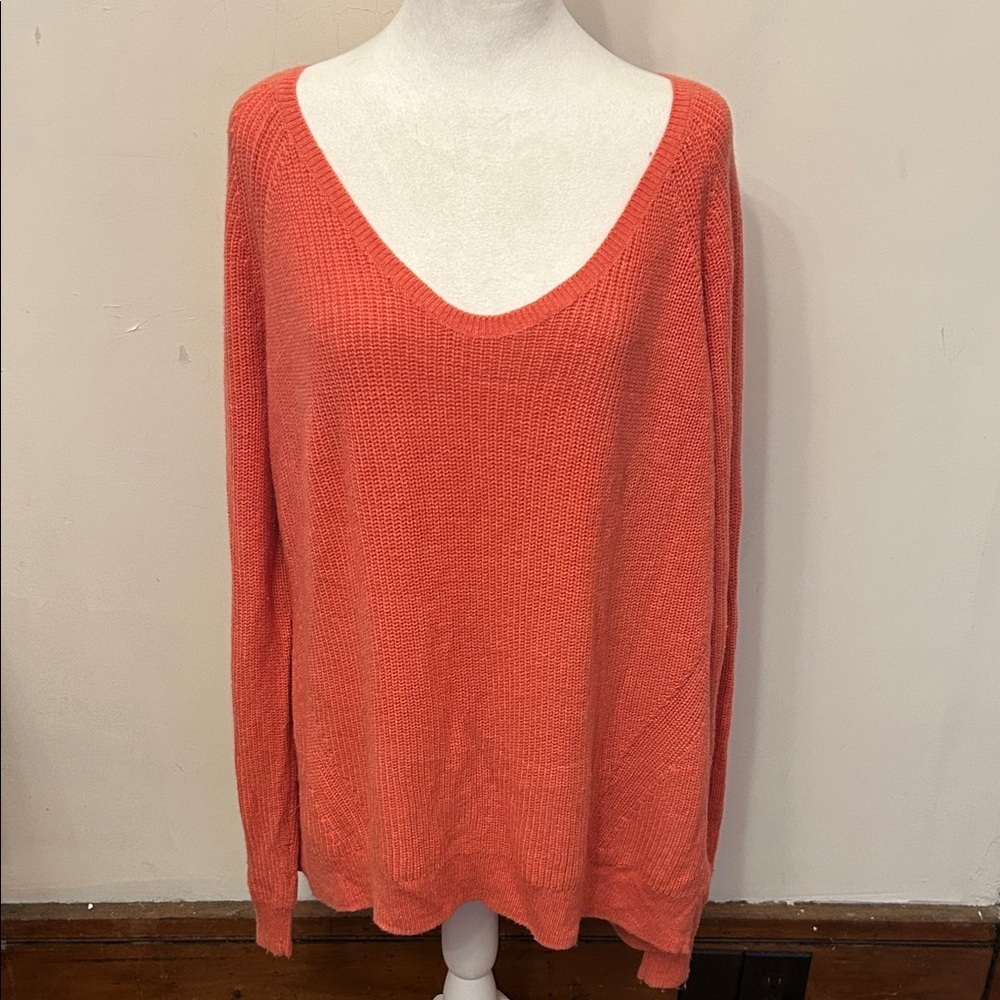Gap coral V neck long sleeve sweater Size XXL EUC